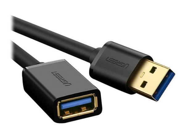 Ugreen US129 - USB forlængerkabel - USB Type A (han) til USB Type A (hun) - USB 3.0 - 3 m - flad - flad
