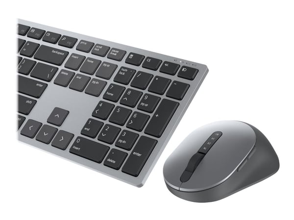 Dell Pro Plus Keyboard and Mouse KM7321W - Sats med tangentbord och mus - trådlös - 2.4 GHz, Bluetooth 5.0 - QWERTY - ryska - Titan gray