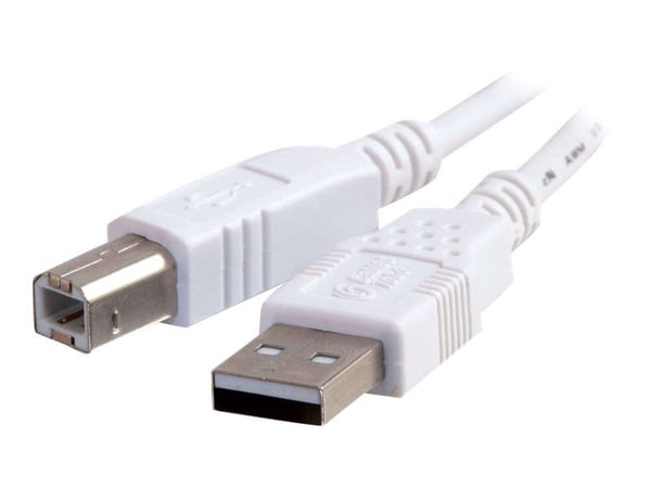 C2G - USB-kabel - USB (hann) til USB-type B (hann) - USB 2.0 - 3 m - hvit