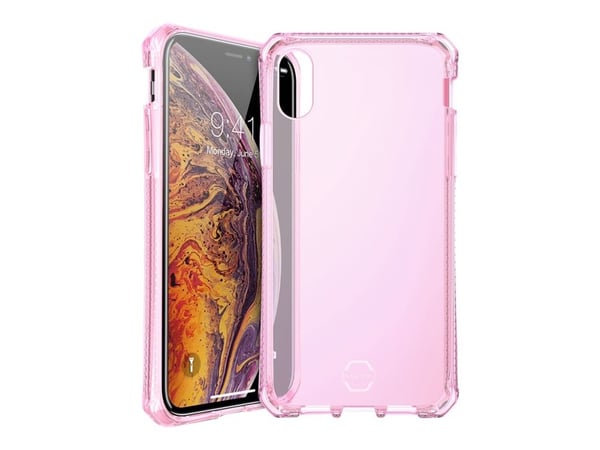 ITSKINS Spectrum Clear - Baksidedeksel for mobiltelefon - termoplast-polyuretan (TPU), Impacthane - Lys lyserød - 6.5" - for Apple iPhone XS Max
