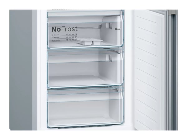 Bosch Serie | 4 KGN39VLEB - Kjøleskap/fryser - bunnfryser - bredde: 60 cm - dybde: 66 cm - høyde: 203 cm - 368 liter - Klasse E - rustfritt stål ut...