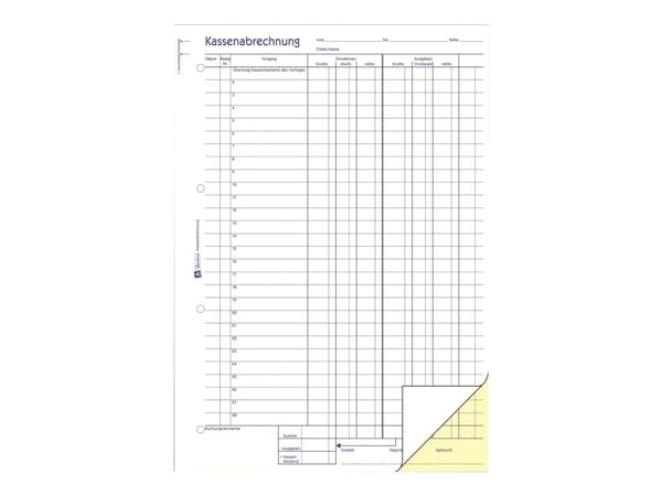 Avery Zweckform - Kontantrapport - 40 ark - A4 (210 x 297 mm) - dublett - karbonfri
