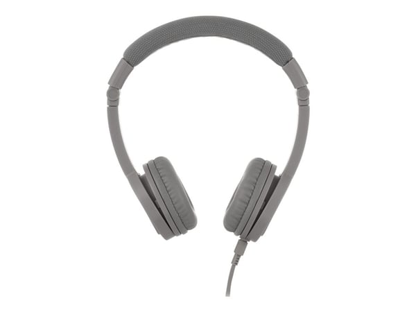 Onanoff BuddyPhones Explore+ - Hörlurar med mikrofon - på örat - kabelansluten - 3,5 mm kontakt - grå har betydelse