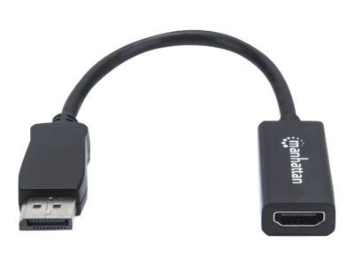 Manhattan DisplayPort 1.1 to HDMI Adapter Cable, 1080p@60Hz, Male to Female, Black, DP With Latch, Not Bi-Directional, Three Year Warranty, Polybag...