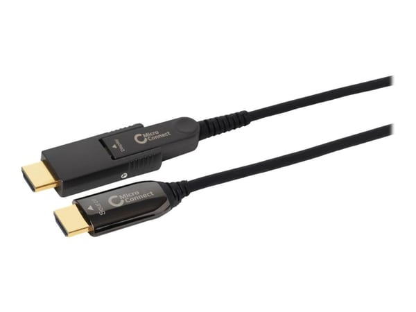 MicroConnect - Sett for HDMI-kabel med Ethernet - 10 m - hybridkobber / fiberoptikk - svart - aktiv optisk hybridkabel, støtte for Dolby TrueHD, 4 ...