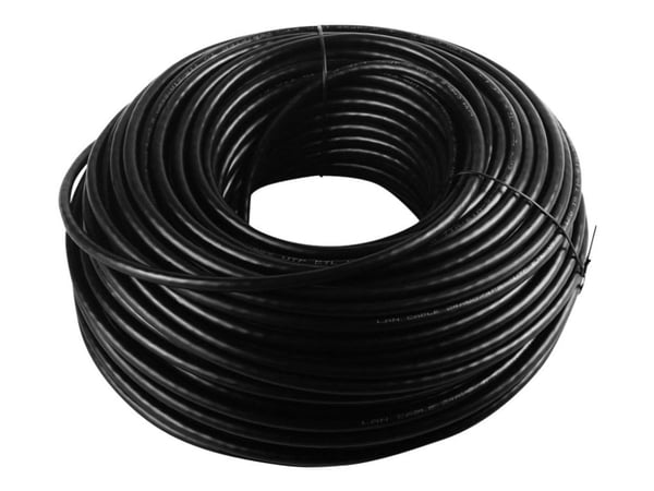 goobay - Irtokaapeli - 305 m - UTP - CAT 6 - ulkokäyttöön, pyöreä, kiinteä - musta