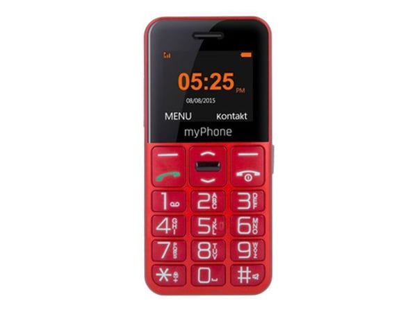myPhone Halo Easy, Perusmalli, Yksittäinen SIM, 4,32 cm (1.7"), 0,3 MP, 1000 mAh, Harmaa, Punainen