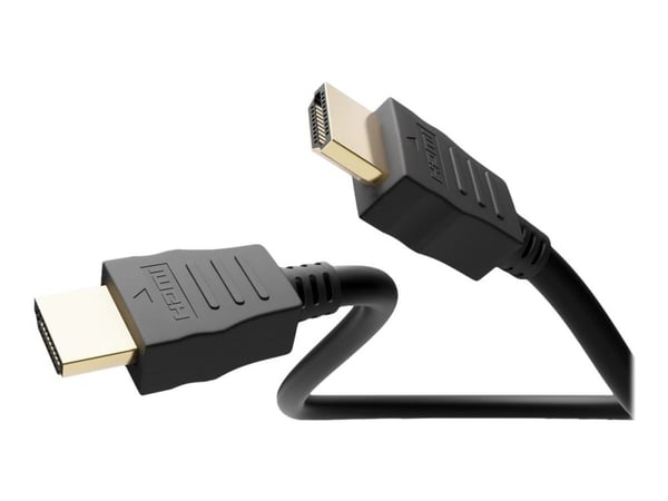 goobay - High Speed - HDMI-kaapeli med Ethernet - HDMI han til HDMI han - 1 m - sort - rund, 8K support