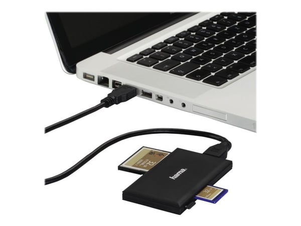 Hama Multi-Card Reader - Kortleser (CF I, MS, SD, MS Duo, MS PRO Duo, microSD, SDHC, microSDHC, MS PRO-HG Duo, SDXC, microSDXC) - USB 3.0