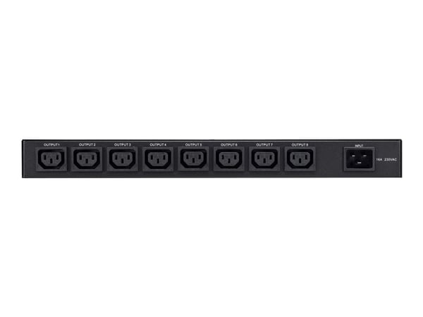 PowerWalker PDU RC-16A - Tehonjakoyksikkö (räkkiversio) - AC 220/230/240 V - 3680 VA - RS-232, USB - tulo: IEC 60320 C20 16A - lähtöliittimet: 8 (I...
