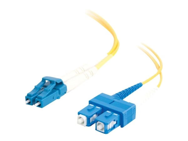 C2G LC-SC 9/125 OS1 Duplex Singlemode PVC Fiber Optic Cable (LSZH) - Koblingskabel - SC-enkeltmodus (hann) til LC-enkeltmodus (hann) - 2 m - 2 m - ...