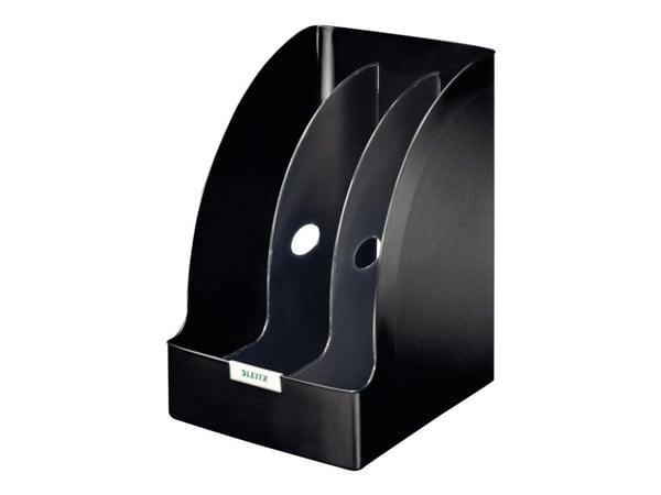 LEITZ arkivmappe Plus Jumbo, DIN A4, polystyren, sort, kapasitet: 205 mm, med håndtakshull på baksiden (5239-00-95)