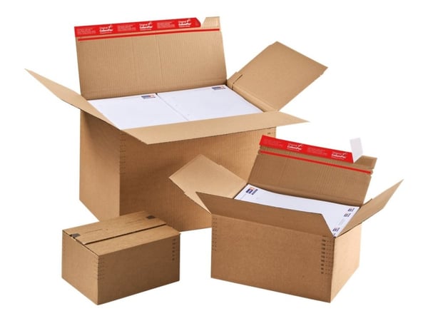 Brevlåda/postkasse, ColomPac®, brun, justerbar höjd, HxBxL 180-300 x 315 x 445 mm