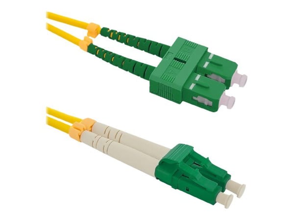 Qoltec - Koblingskabel - SC/APC-enkeltmodus (hann) til LC/APC-enkeltmodus (hann) - 5 m - fiberoptisk - dupleks - 9 / 125 micron - halogenfri - gul