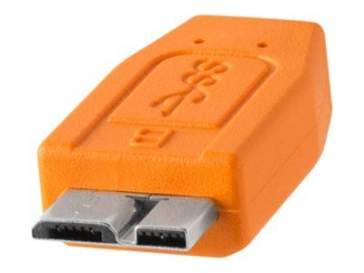 Tether Tools TetherPro - USB-kabel - USB-C (hann) til Micro-USB Type B (hann) - USB 3.0 - 3 A - 4.6 m - godt synlig oransje