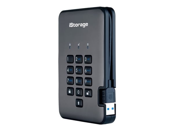 iStorage diskAshur PRO² - SSD - krypterat - 512 GB - extern (portabel) - USB 3.1 - FIPS 197, 256-bit SHA, 256-bit AES-XTS - TAA-kompatibel