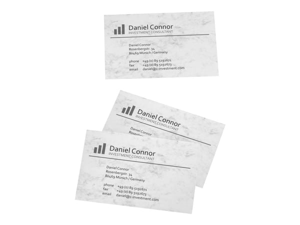 Sigel Business Card 3C DP742 - Marmorgrå - 85 x 55 mm - 225 g/m² - 100 kort (10 ark x 10) visittkort