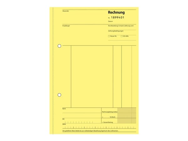 Sigel - Fakturaskjema - 50 ark - A5 (148 x 210 mm) - triplikat - karbonfri