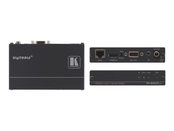 Kramer DigiTOOLS TP-580RXR vastaanotin - Video/audio/infrapuna/sarjalinjan jatke - vastaanotin - RS-232, HDMI - jopa 180 metriä
