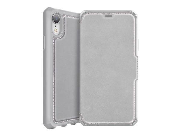 ITSKINS HYBRID // FOLIO - Lommebok for mobiltelefon - helnarvet lær - grå, rosa - 6.1" - for Apple iPhone XR