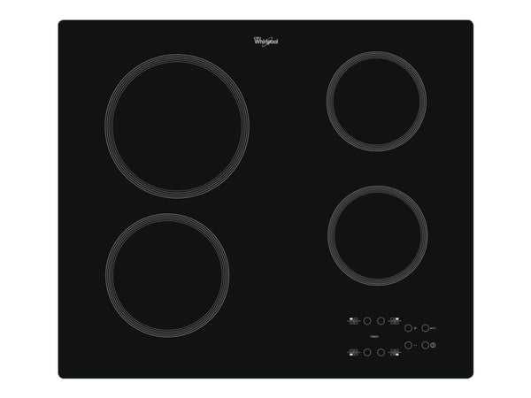 Whirlpool AKT 801/NE - Keramisk komfyrtopp - 4 plater - Nisje - bredde: 56 cm - dybde: 49 cm - uten ramme - svart