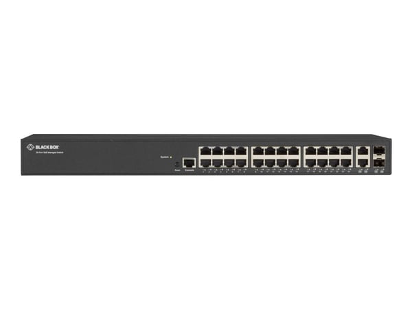 Black Box - Switch - L2+ - Styrt - 24 x 10/100/1000 + 2 x kombo-Gigabit SFP - rackmonterbar