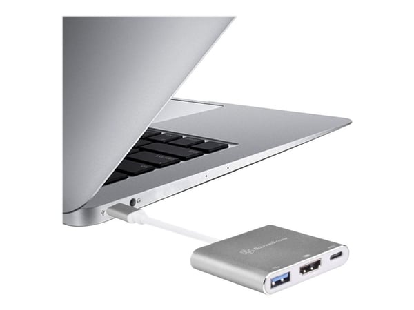 SilverStone EP08 - Extern videoadapter - USB-C 3.1 - HDMI - träkol