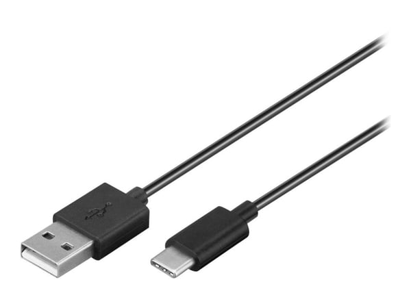 goobay - USB-kabel - USB (hann) til USB-C (hann) - USB 2.0 - 3 A - 1 m - svart