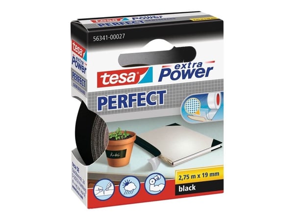 Tesa extra Power Perfect - Tygtejp - 19 mm x 2.75 m - blå Tesa extra Power Perfect - Tygtejp - 19 mm x 2.75 m - blå