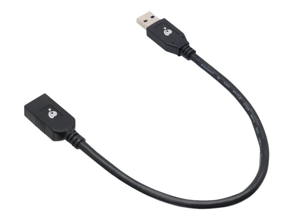 iogear G2LU3AMF, 0,3 m, USB A, USB A, USB 3.2 Gen 1 (3.1 Gen 1), uros/naaras, musta
