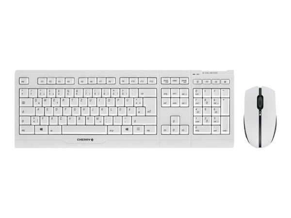 CHERRY B.UNLIMITED 3.0 - Tastatur- og mussett - trådløs - 2.4 GHz - Tysk - tastsvitsj: CHERRY SX - blekgrå