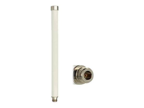 Delock WLAN - Antenne - Wi-Fi - 8 dBi - rundtstrålende - utendørs - hvit