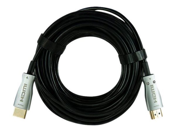 Qoltec - HDMI-kabel - HDMI hann til HDMI hann - 10 m - svart, sølv Qoltec - HDMI-kabel - HDMI hann til HDMI hann - 10 m - svart, sølv