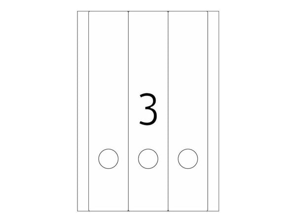 HERMA Special - Papir - matt - permanent selv-adhesiv - perforert - hvit - 59 x 297 mm 75 etikett(er) (25 ark x 3) opake arkivmappeetiketter