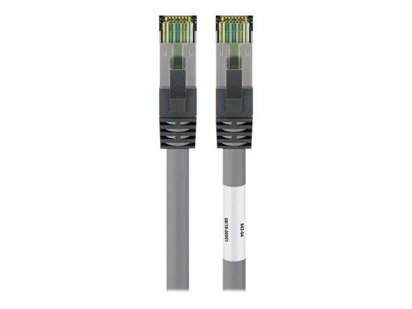 goobay - Koblingskabel - RJ-45 (hann) til RJ-45 (hann) - 2 m - SFTP, PiMF - CAT 8.1 - halogenfri, formstøpt, uten hindringer, flertrådet - grå