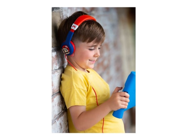 OTL Super Mario - Hodetelefoner - on-ear - kablet - 3,5 mm jakk - blå