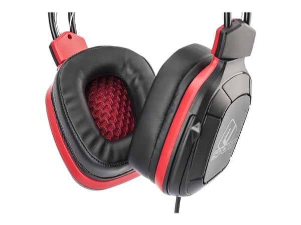 SuBsonic Pro Gaming 50 - Red Sports Edition - hodesett - full størrelse - kablet - 3,5 mm jakk