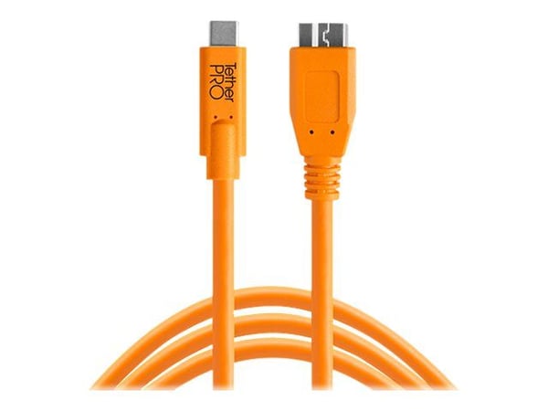 Tether Tools CUC3315-ORG, 4,6 m, USB A, Micro-USB B, USB 3.2 Gen 1 (3.1 Gen 1), 5000 Mbit/s, Oranssi