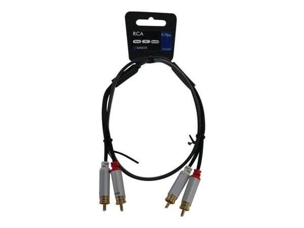 Sinox - Lydkabel - RCA x 2 hann til RCA x 2 hann - 1.5 m - svart
