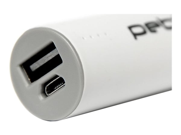 Veho Pebble Ministick - Strømbank - 2200 mAh - 1 A (USB) - på kabel: Micro-USB - hvit