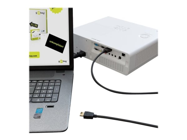 goobay - High Speed - HDMI-kabel med Ethernet - HDMI hann til HDMI hann - 2 m - svart - rund, 8K-støtte
