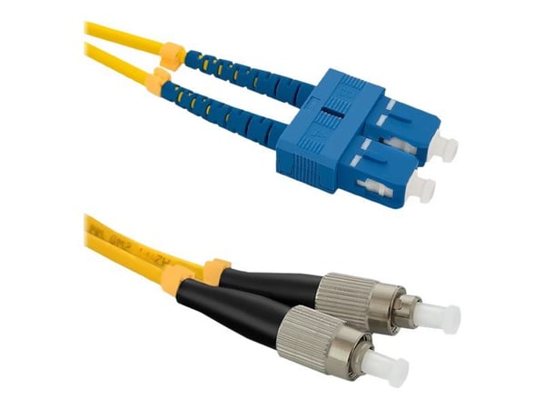 Qoltec - Koblingskabel - SC/UPC-enkeltmodus (hann) til FC/UPC-enkeltmodus (hann) - 1 m - fiberoptisk - dupleks - 9 / 125 micron - halogenfri - gul