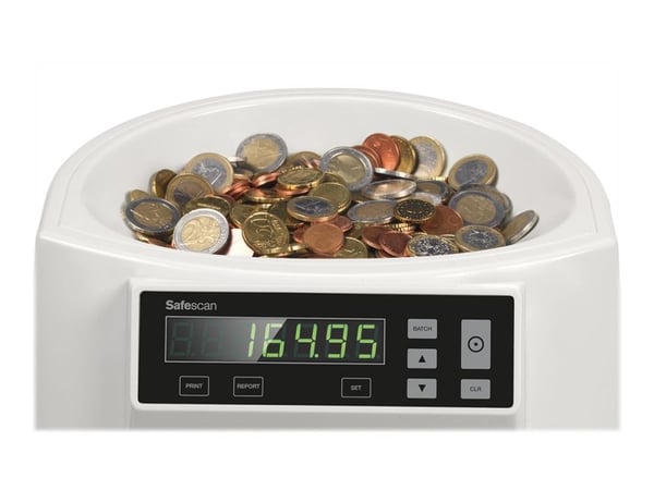 Safescan 1250 - Myntteller / sorterer - EUR - hvit