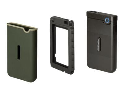 Transcend StoreJet 25M3 - Hårddisk - 2 TB - extern (portabel) - 2.5" - USB 3.1 Gen 1 - 256 bitars AES - militärgrön