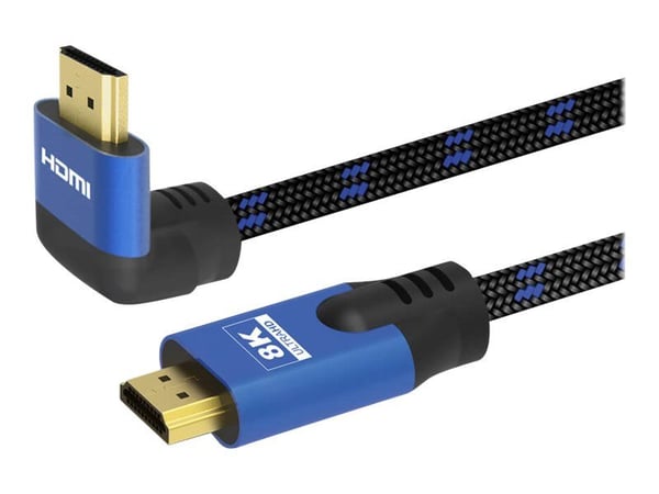 SAVIO CL-147 - High Speed - HDMI-kabel med Ethernet - HDMI hann vinklet til HDMI hann - 1.8 m - skjermet - svart - 8K-støtte