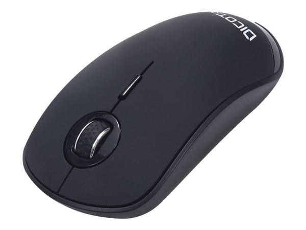 DICOTA Silent - V2 - mus - høyre- og venstrehåndet - optisk - 3 knapper - trådløs - 2.4 GHz - USB trådløs mottaker - svart