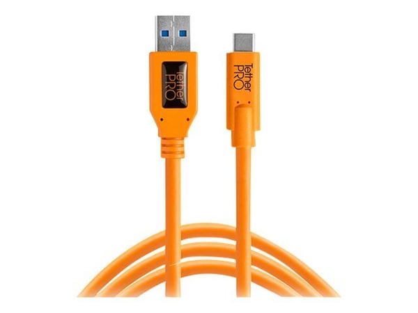 Tether Tools CUC3215-ORG, 4,6 m, USB A, USB C, USB 3.2 Gen 1 (3.1 Gen 1), 5 Gbit/s, Oranssi