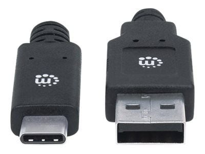 Manhattan USB-C to USB-A Cable, 2m, Male to Male, 5 Gbps (USB 3.2 Gen1 aka USB 3.0), 3A (fast charging), SuperSpeed USB, Black, Lifetime Warranty, ...