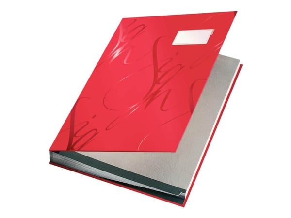 Leitz - Signaturbok - 18 deler - for A4 (210 x 297 mm) - med fliker - rød