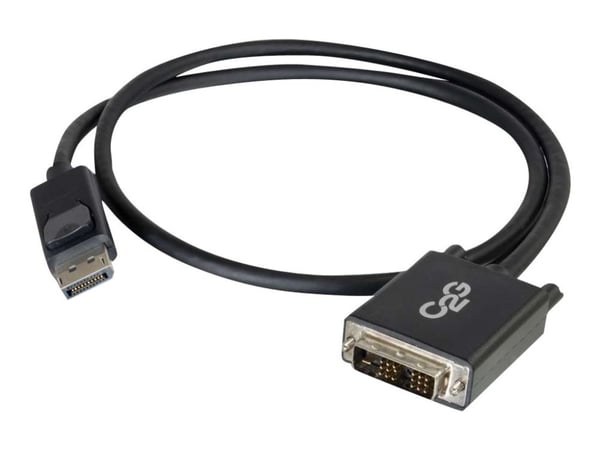 C2G 2m DisplayPort to Single Link DVI-D Adapter Cable M/M - DP to DVI - Black - DisplayPort-kabel - DisplayPort (hann) til DVI-D (hann) - 2 m - svart